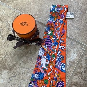 🍊Authentic New Hermes Twilly Scarf Orange 🍊